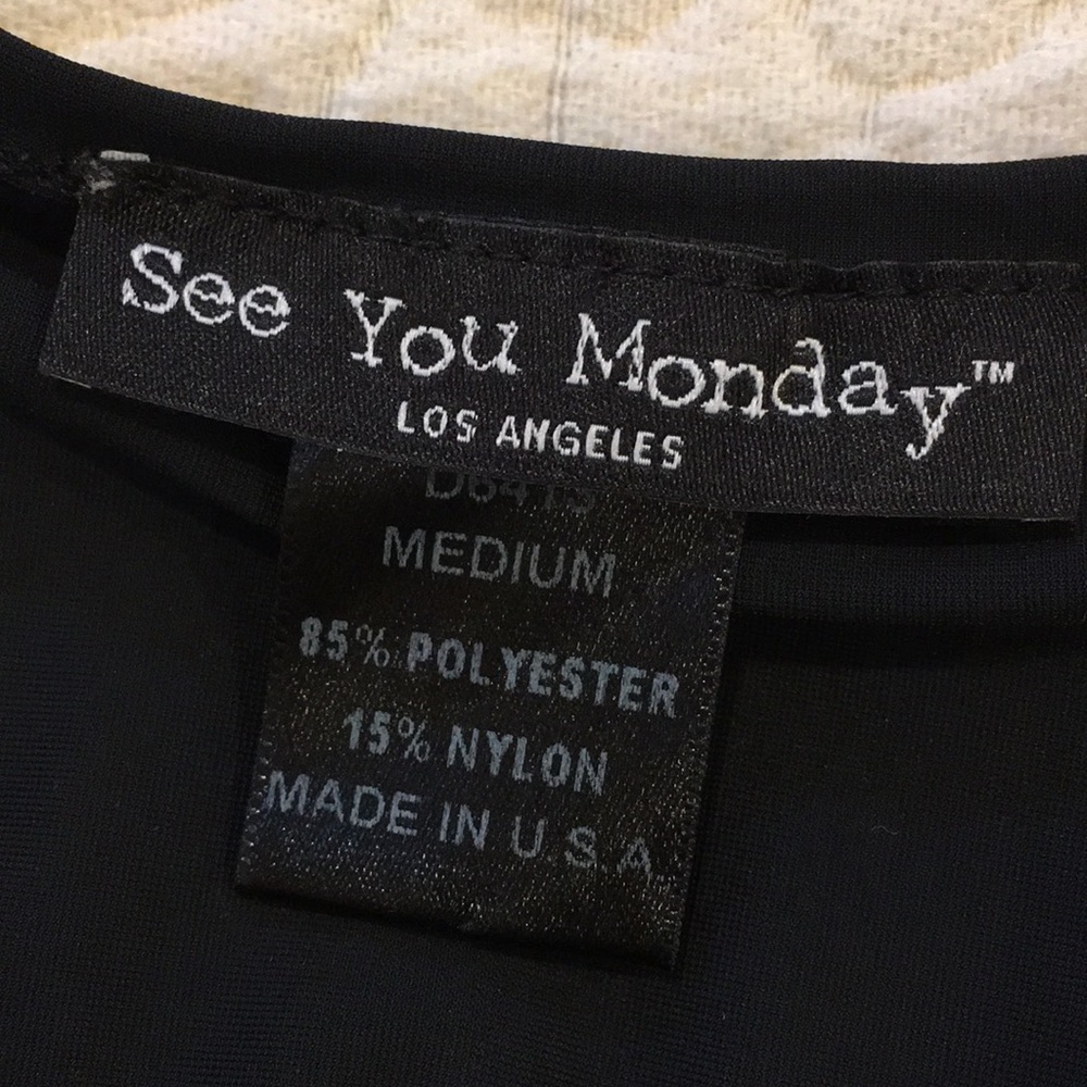 See you Monday, LA black dress m and free handbag - Picture 6 of 8